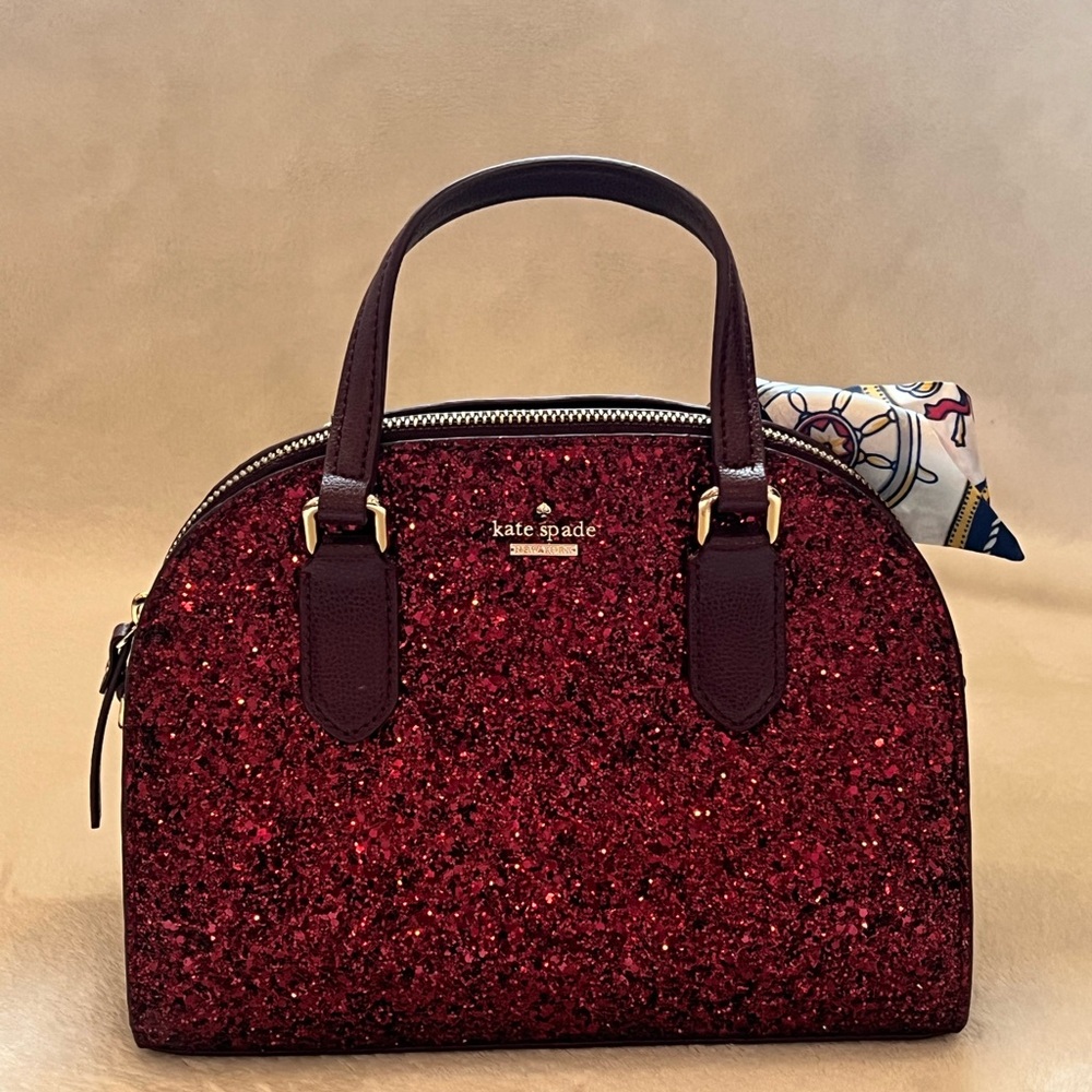 Kate Spade Red Glitter with cross body strap